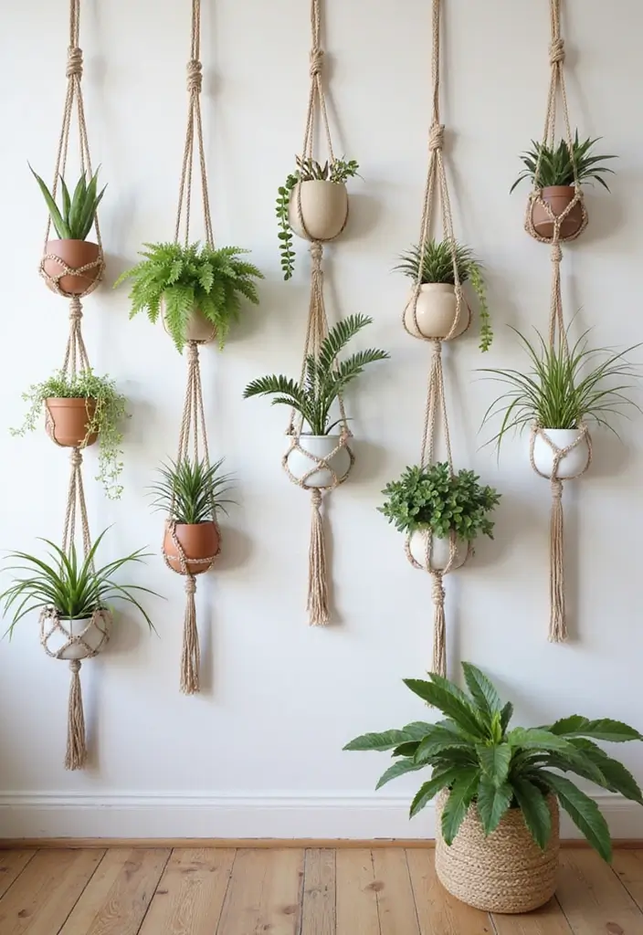 27 DIY Accent Wall Ideas That Change the Entire Room 25 27 DIY Accent Wall Ideas That Change the Entire Room - 25. Hanging Macrame Plant Wall