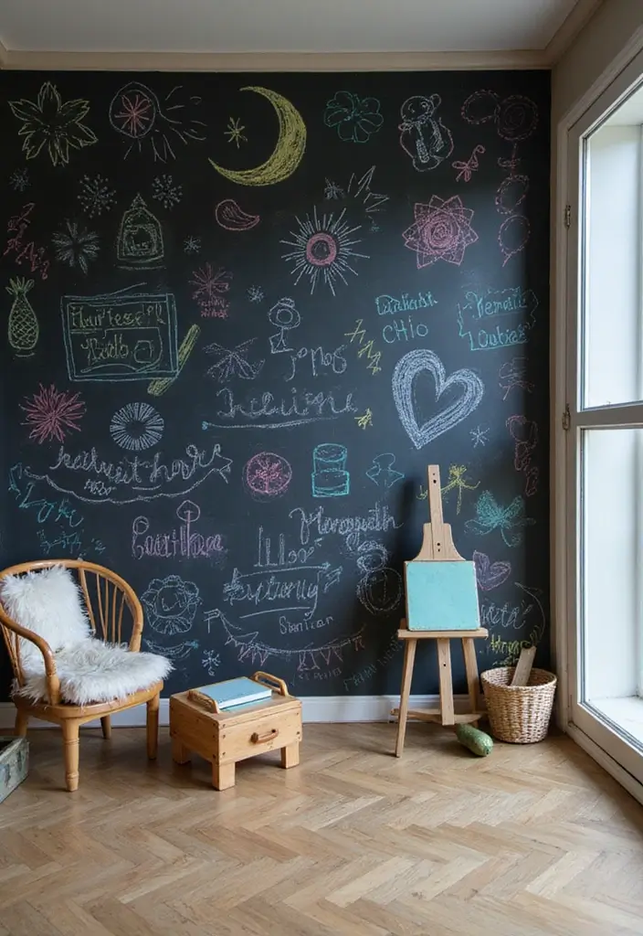 27 DIY Accent Wall Ideas That Change the Entire Room 6 27 DIY Accent Wall Ideas That Change the Entire Room - 6. Chalkboard Wall for Kids
