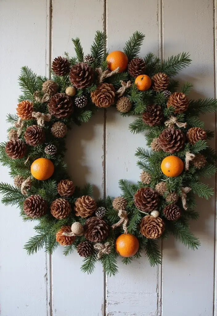 27 DIY Christmas Wall Art Projects That Spark Joy - 2. Pinecone Wreath Wall Art