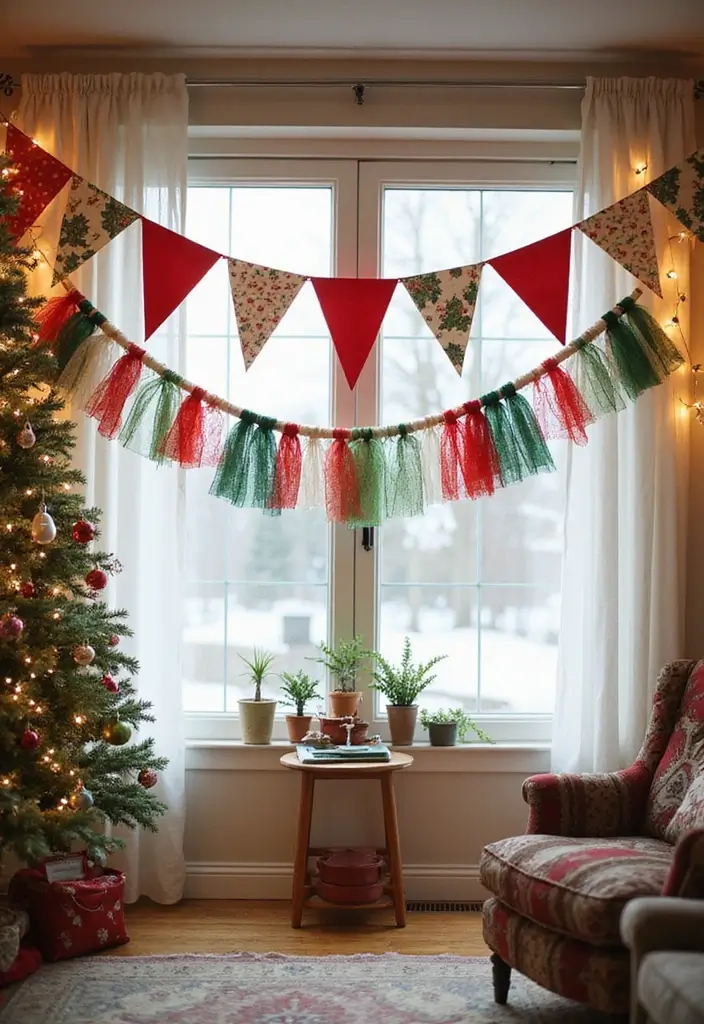 27 DIY Christmas Wall Art Projects That Spark Joy - 21. Colorful Holiday Bunting