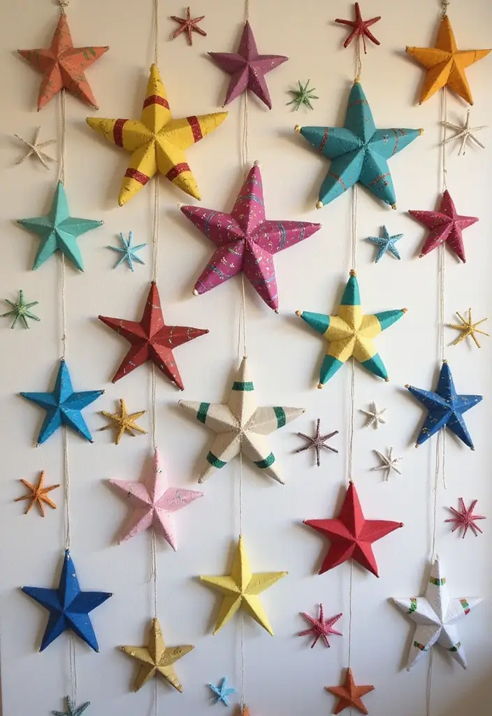 27 DIY Christmas Wall Art Projects That Spark Joy - 25. Hand-Crafted Star Wall Art