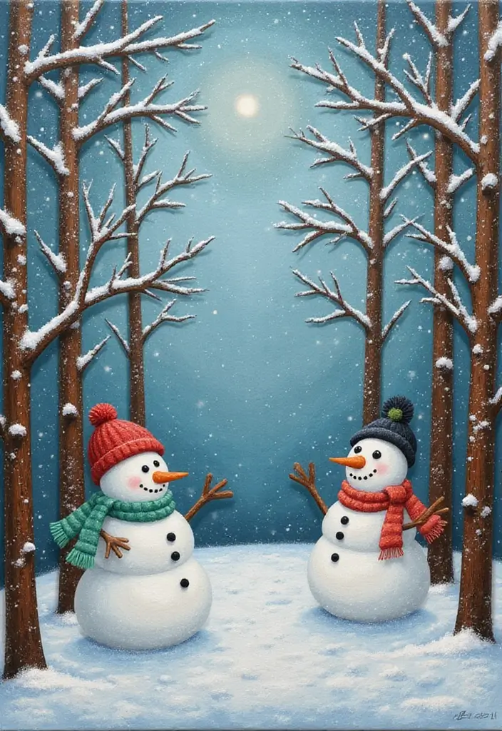 27 DIY Christmas Wall Art Projects That Spark Joy - 27. Felt Winter Scene Art