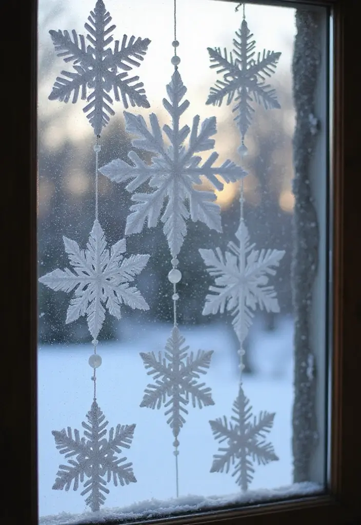 27 DIY Christmas Wall Art Projects That Spark Joy - 7. Snowflake Window Art