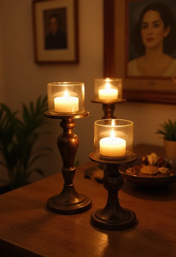 27 DIY Lamp Ideas That Brighten Any Room - 23. Candle Holder Lamp