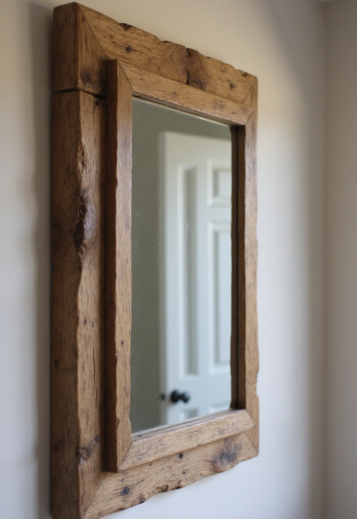 27 DIY Mirror Frame Bathroom Ideas That Shine - 1. Rustic Barnwood Frame