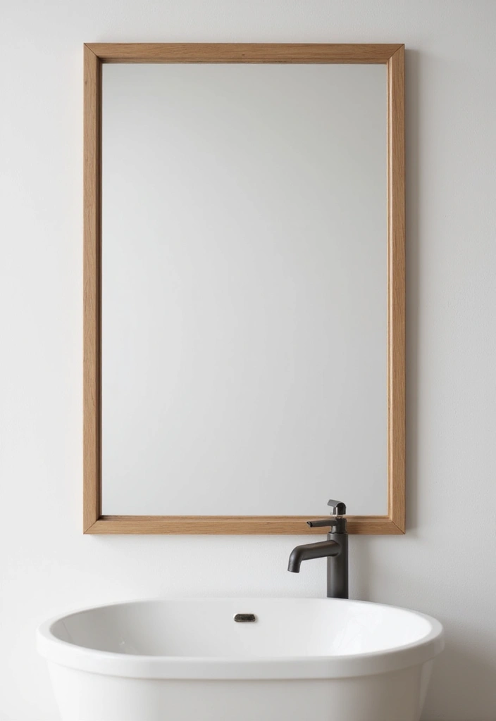 27 DIY Mirror Frame Bathroom Ideas That Shine - 11. Simple Wood Frame