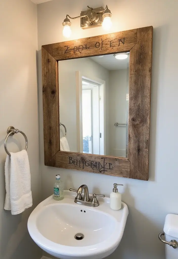 27 DIY Mirror Frame Bathroom Ideas That Shine - 16. Upcycled Wine Crate Frame