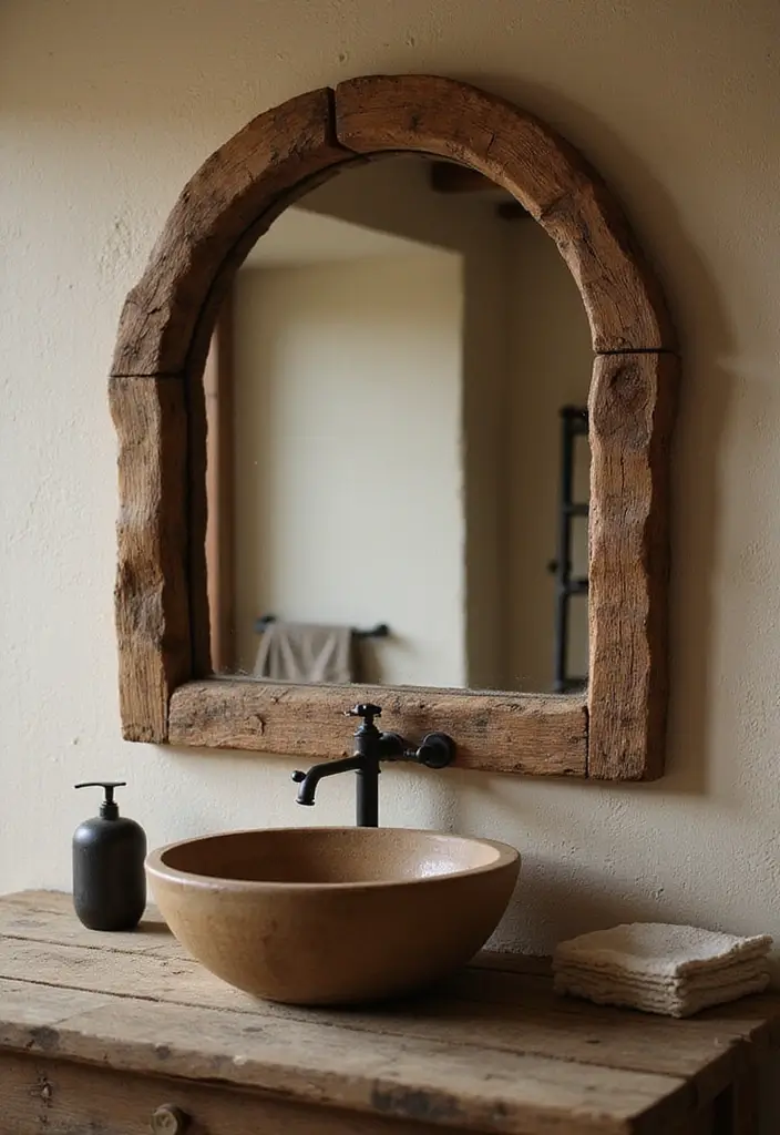 27 DIY Mirror Frame Bathroom Ideas That Shine - 21. DIY Barrel Frame