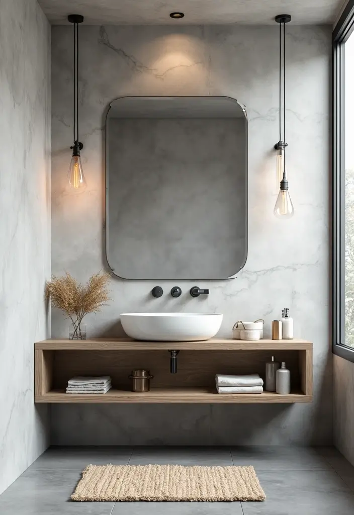 27 DIY Mirror Frame Bathroom Ideas That Shine - 9. DIY Industrial Pipe Frame