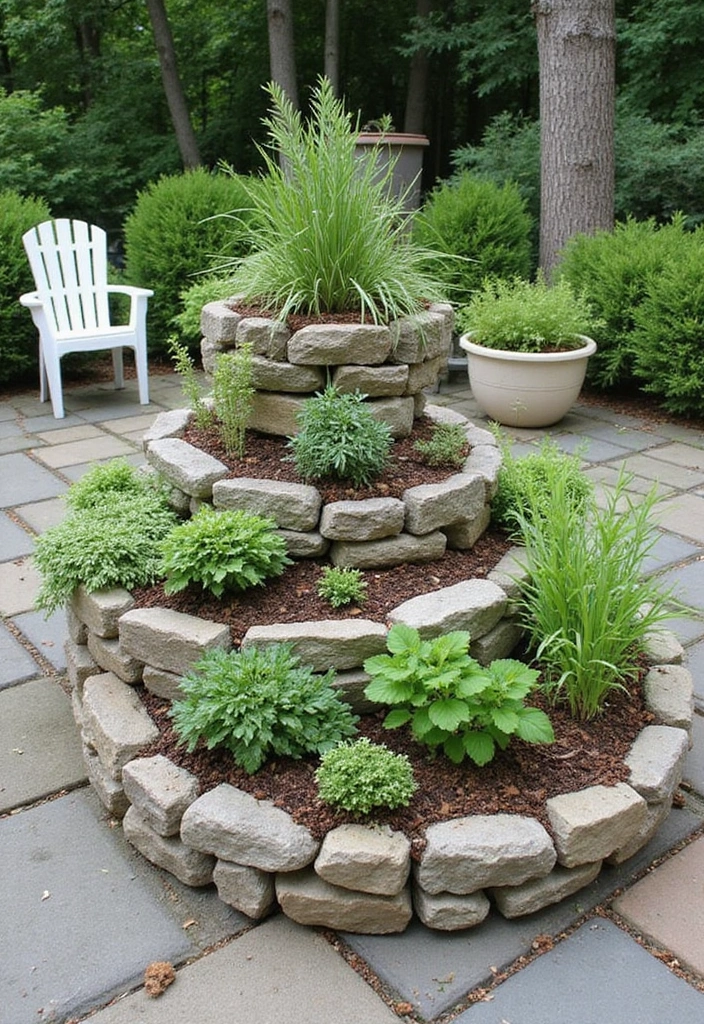27 DIY Patio Ideas for Outdoor Living You’ll Love 9 27 DIY Patio Ideas for Outdoor Living You’ll Love - 9. Herb Spiral Garden