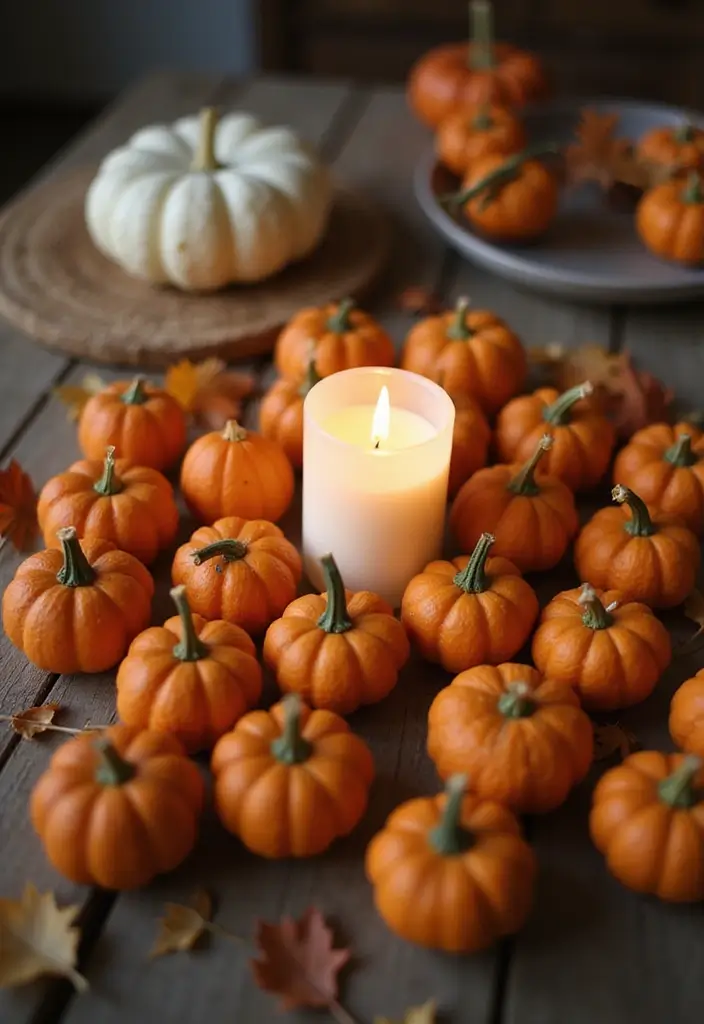 27 DIY Table Decor Projects for Everyday & Holidays 18 27 DIY Table Decor Projects for Everyday & Holidays - 18. Miniature Pumpkin Decor for Fall