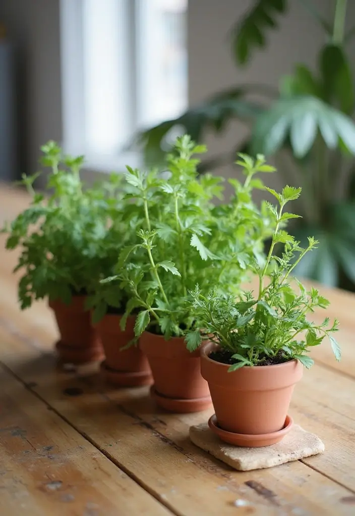 27 DIY Table Decor Projects for Everyday & Holidays 24 27 DIY Table Decor Projects for Everyday & Holidays - 24. DIY Herb Pots as Table Decor