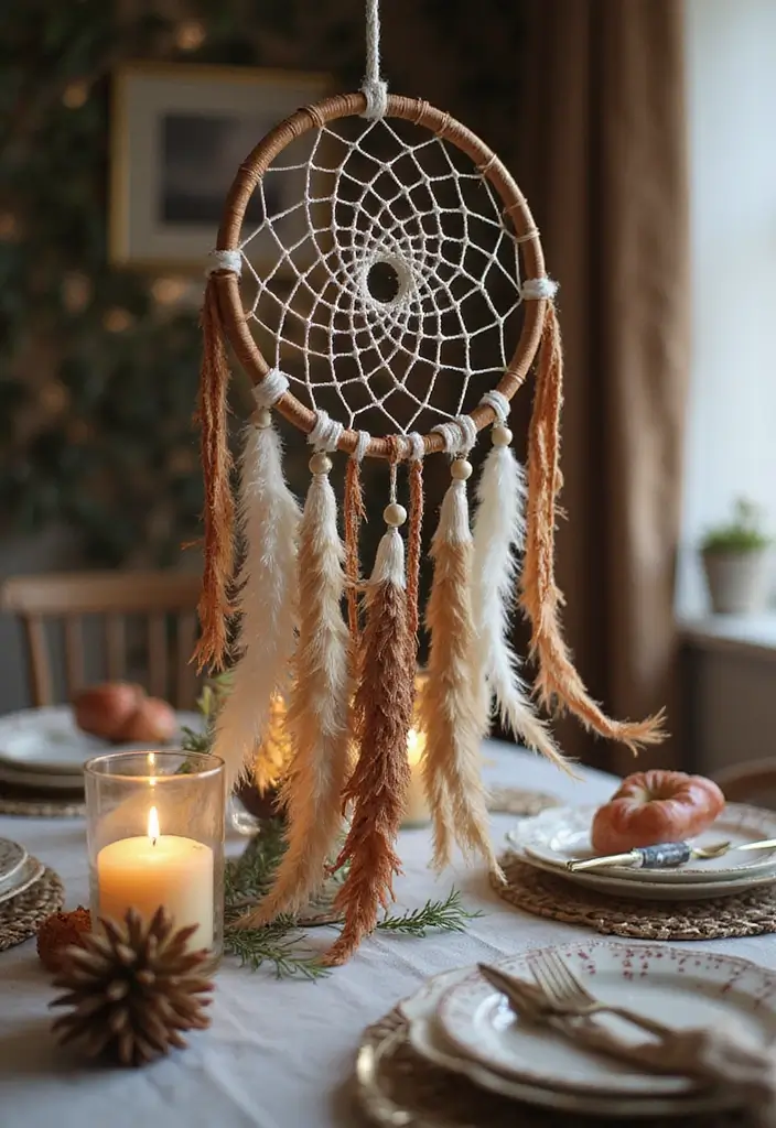 27 DIY Table Decor Projects for Everyday & Holidays 8 27 DIY Table Decor Projects for Everyday & Holidays - 8. Whimsical Dreamcatcher Decor