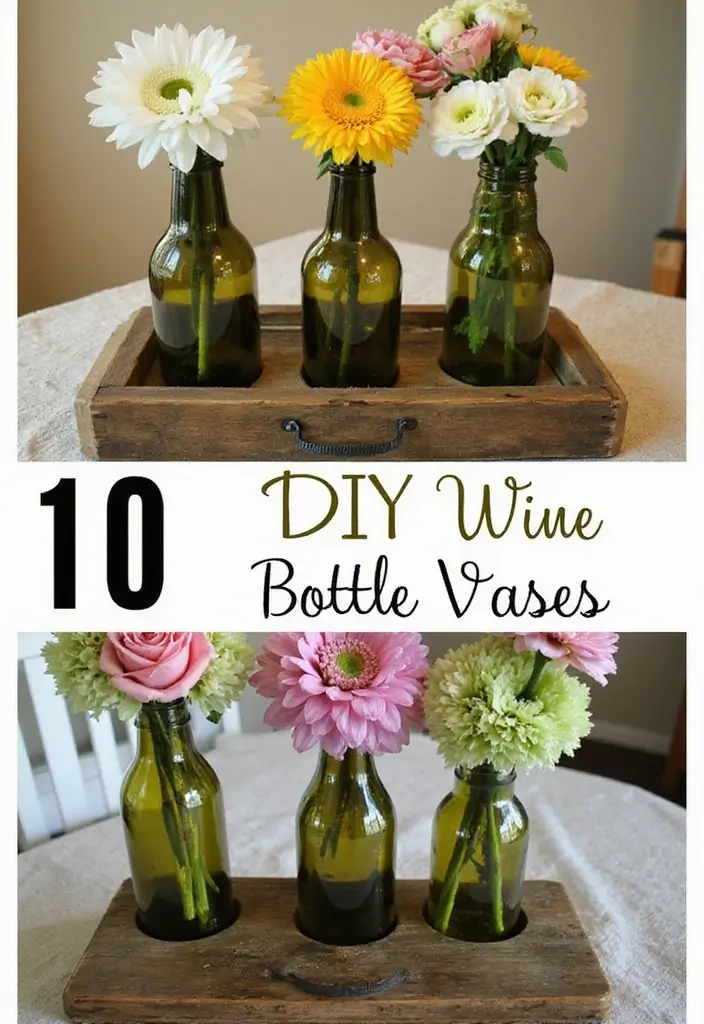 27 DIY and Home Improvement Projects You Can Do This Weekend - 12. DIY Wine Bottle Vases
