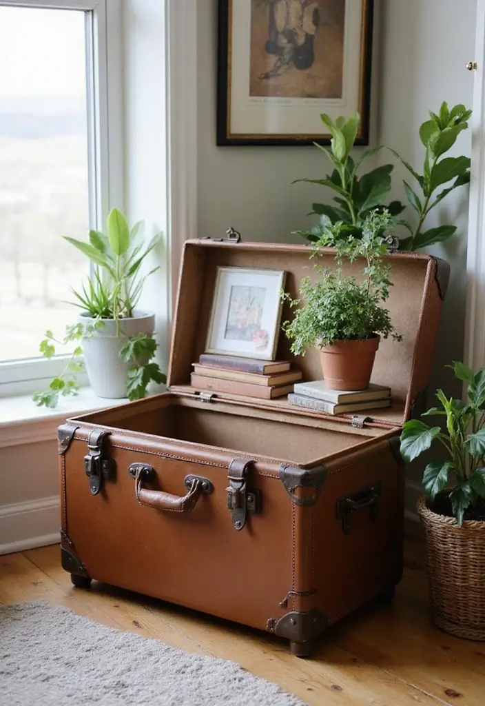 27 DIY and Home Improvement Projects You Can Do This Weekend - 4. Vintage Suitcase Side Table