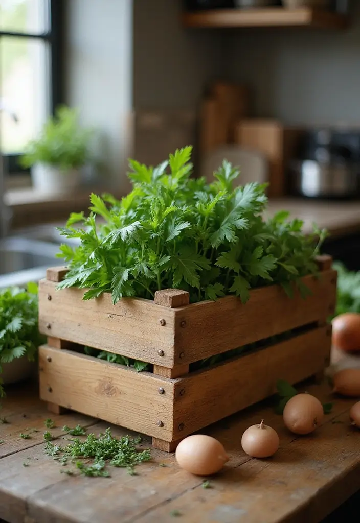 27 Room Ideas DIY for Every Style & Personality 17 27 Room Ideas DIY for Every Style & Personality - 17. Herb Garden in a Wooden Crate