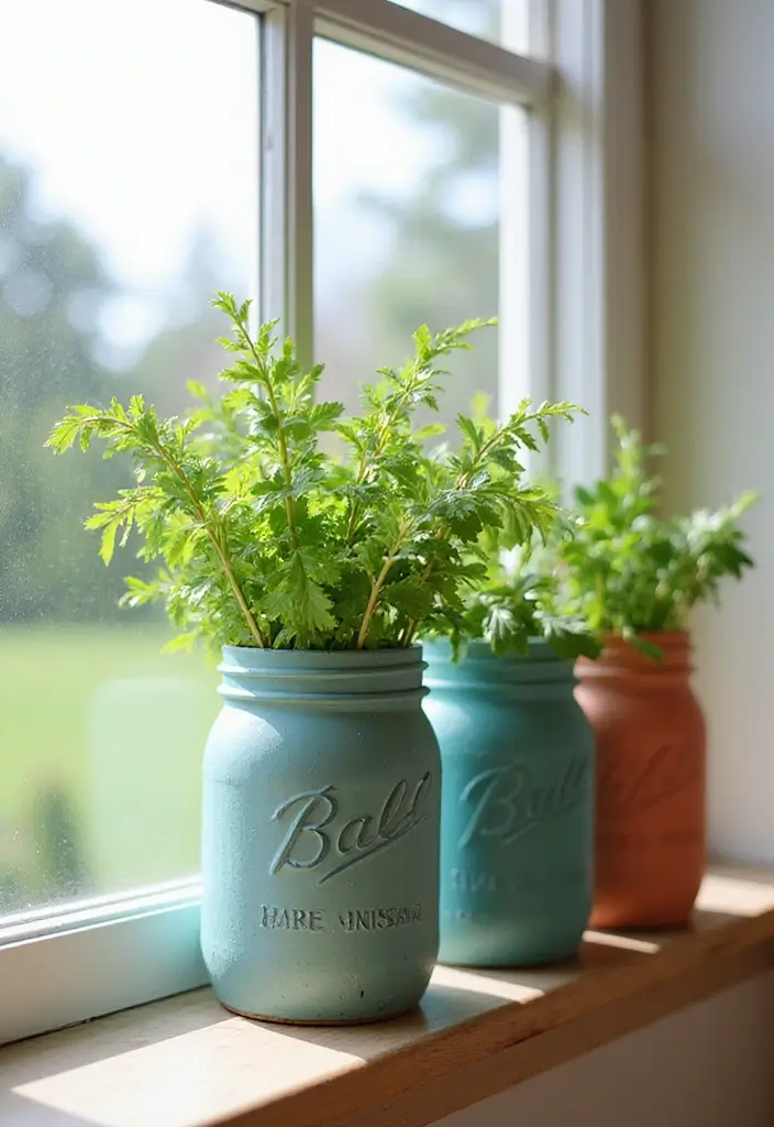 27 Room Ideas DIY for Every Style & Personality 4 27 Room Ideas DIY for Every Style & Personality - 4. Painted Mason Jar Planters