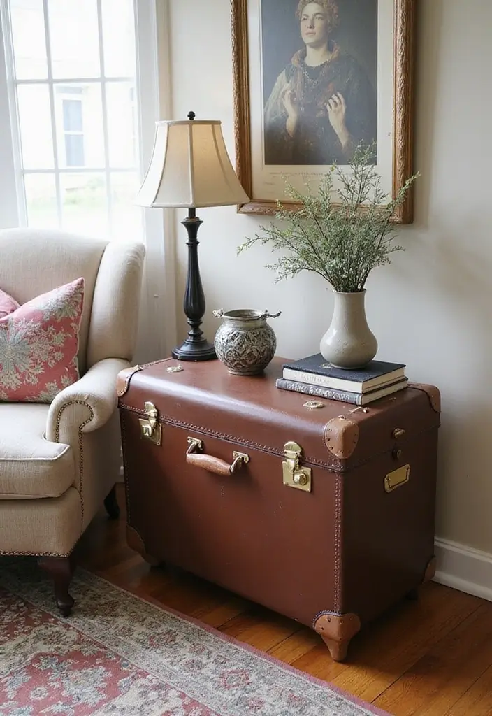 27 Room Ideas DIY for Every Style & Personality 9 27 Room Ideas DIY for Every Style & Personality - 9. Vintage Suitcase Side Table