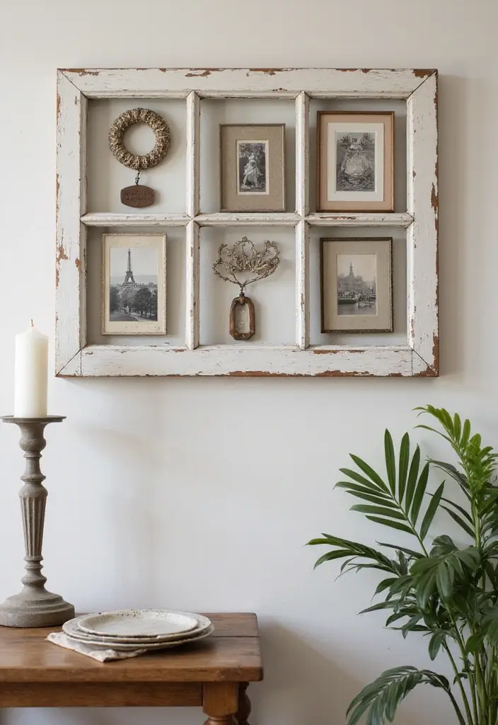 27 Wall Decor DIY Projects That Instantly Transform Your Space 21 27 Wall Decor DIY Projects That Instantly Transform Your Space - 21. Upcycled Window Frame Collage