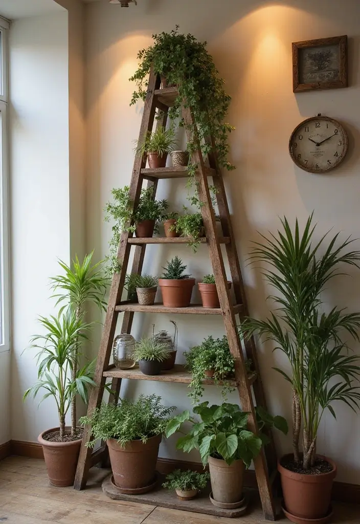 27 Wall Decor DIY Projects That Instantly Transform Your Space 27 27 Wall Decor DIY Projects That Instantly Transform Your Space - 27. DIY Ladder Display