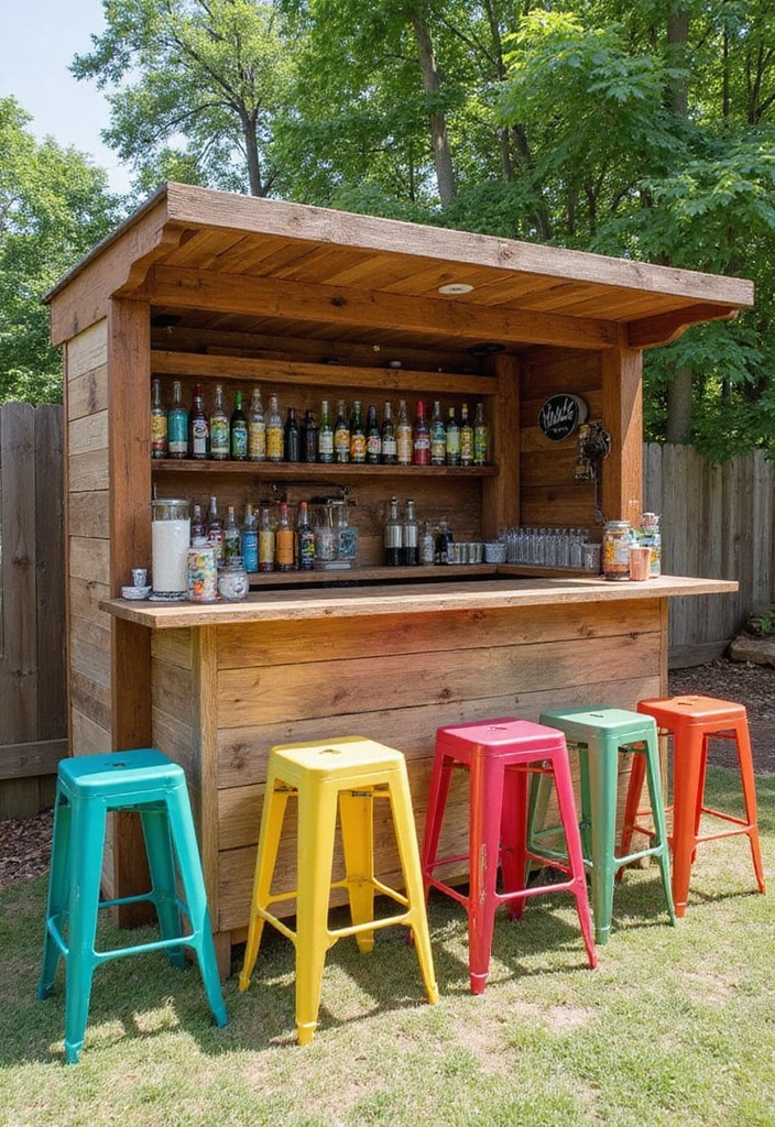 28 Backyard DIY Ideas That Instantly Upgrade Your Outdoor Space - 11. DIY Outdoor Bar