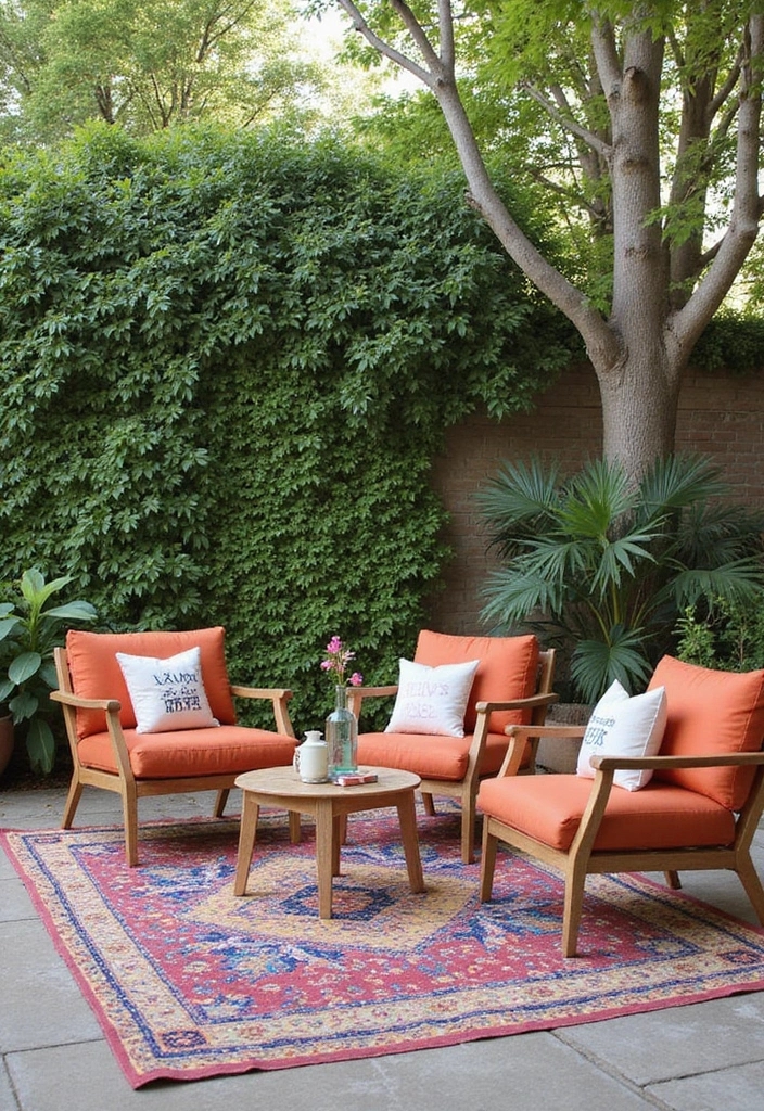 28 Backyard DIY Ideas That Instantly Upgrade Your Outdoor Space - 15. Outdoor Rug