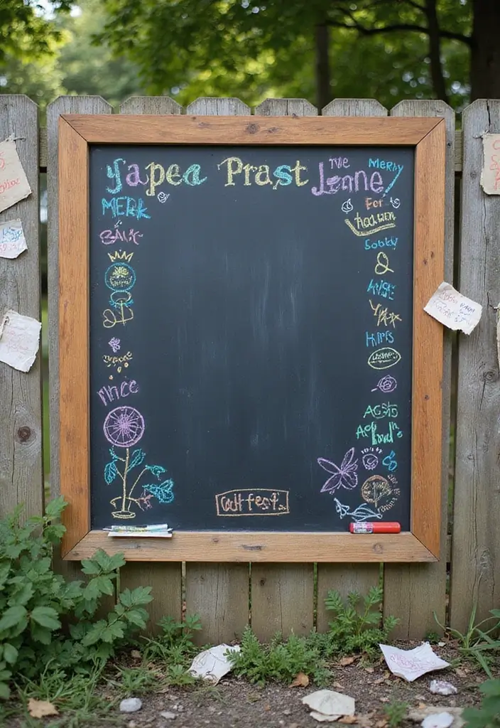 28 Backyard DIY Ideas That Instantly Upgrade Your Outdoor Space - 17. Outdoor Chalkboard