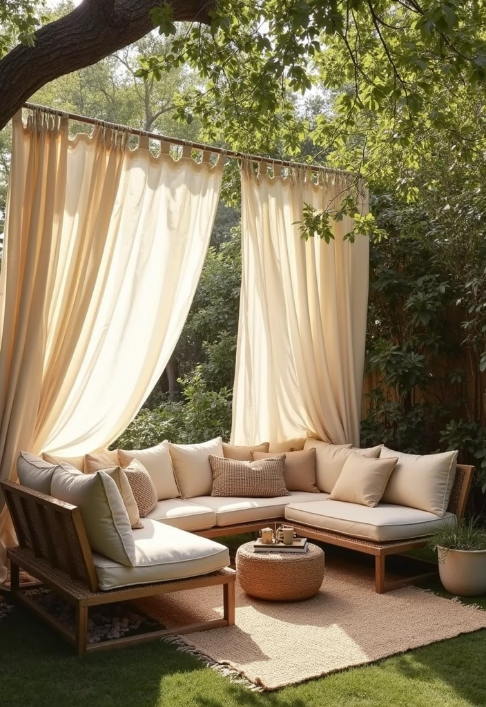 28 Backyard DIY Ideas That Instantly Upgrade Your Outdoor Space - 24. DIY Outdoor Curtains