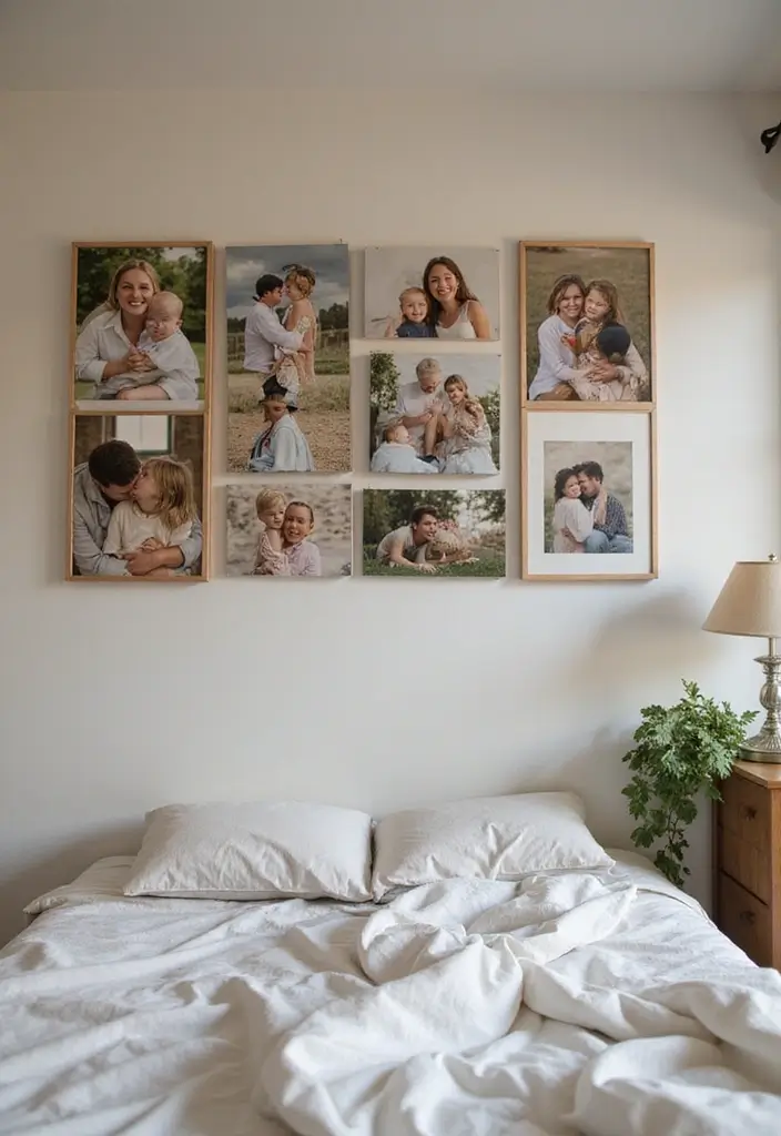 28 Bedroom DIY Ideas for a Cozy and Stylish Makeover 19 28 Bedroom DIY Ideas for a Cozy and Stylish Makeover - 19. DIY Photo Collage