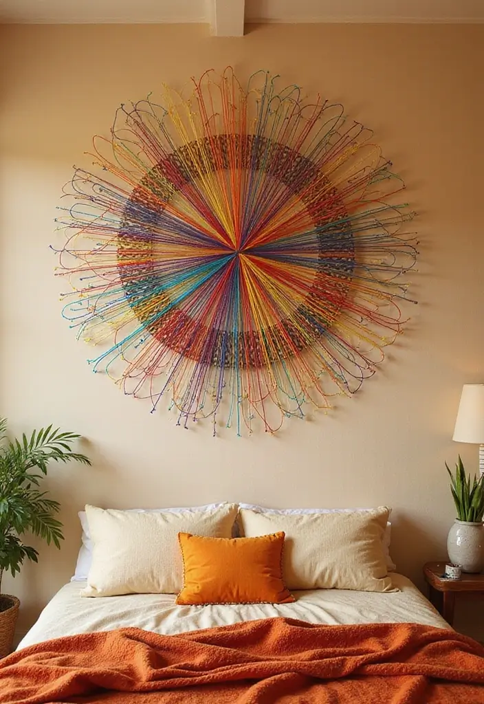 28 Bedroom DIY Ideas for a Cozy and Stylish Makeover 28 28 Bedroom DIY Ideas for a Cozy and Stylish Makeover - 28. Rustic String Art
