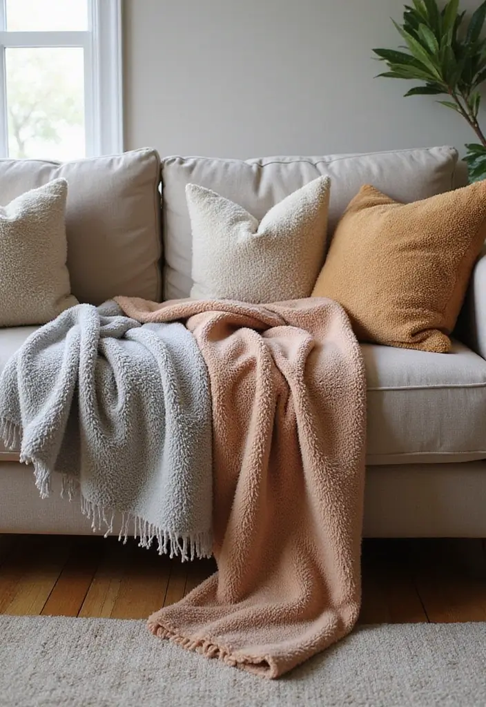 28 DIY Couch Cover Ideas That Refresh Any Sofa 11 28 DIY Couch Cover Ideas That Refresh Any Sofa - 11. Fleece Throw Combo