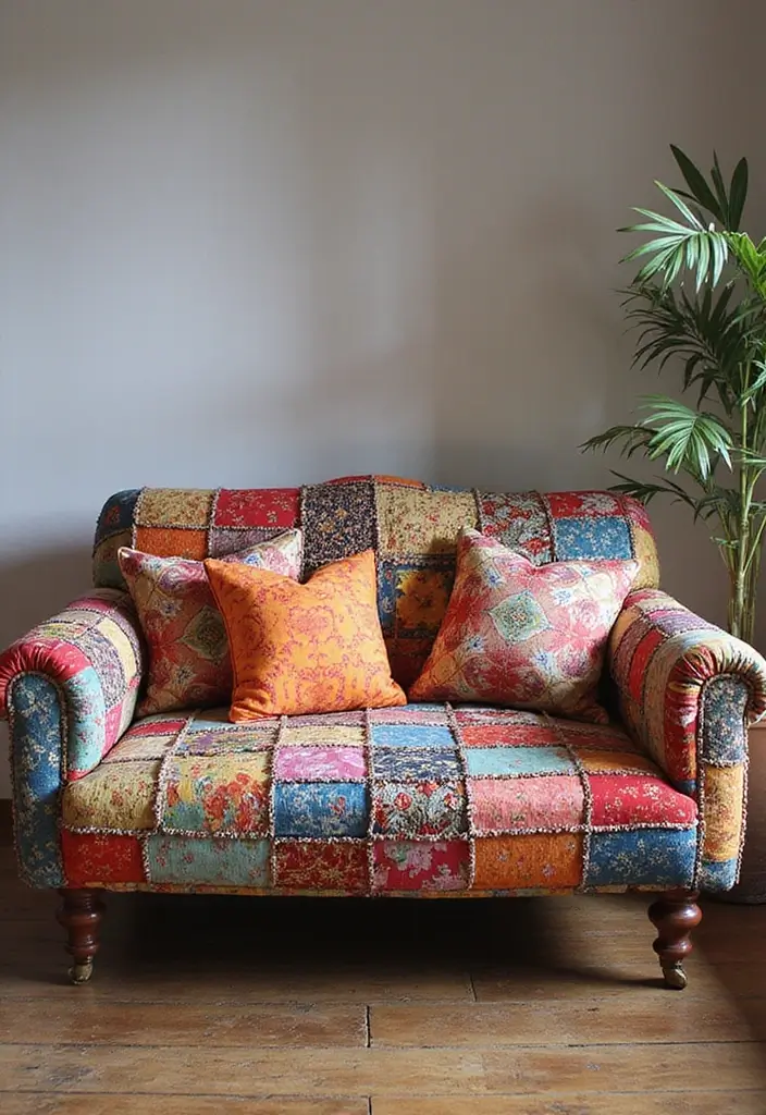 28 DIY Couch Cover Ideas That Refresh Any Sofa 8 28 DIY Couch Cover Ideas That Refresh Any Sofa - 8. Fabric Swatch Cover