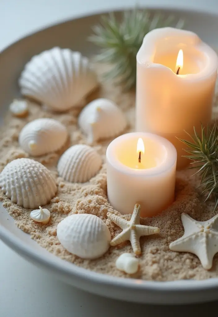 28 DIY Ocean Decor Ideas for a Coastal Vibe - 1. Seashell Centerpiece