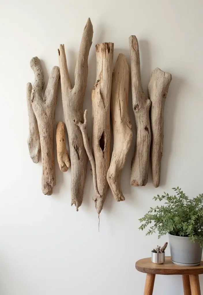 28 DIY Ocean Decor Ideas for a Coastal Vibe - 2. Driftwood Wall Art