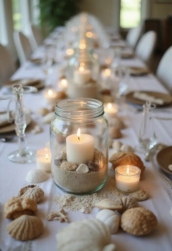28 DIY Ocean Decor Ideas for a Coastal Vibe - 21. Coastal Beachy Table Centerpiece