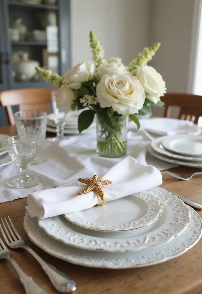 28 DIY Ocean Decor Ideas for a Coastal Vibe - 23. Starfish Napkin Rings