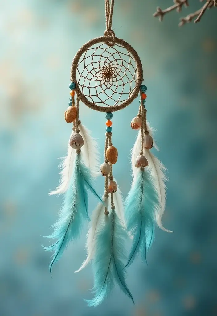 28 DIY Ocean Decor Ideas for a Coastal Vibe - 24. Ocean-Inspired Dreamcatcher