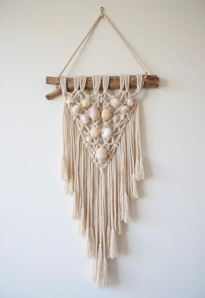 28 DIY Ocean Decor Ideas for a Coastal Vibe - 25. Coastal-Themed Wall Hanging