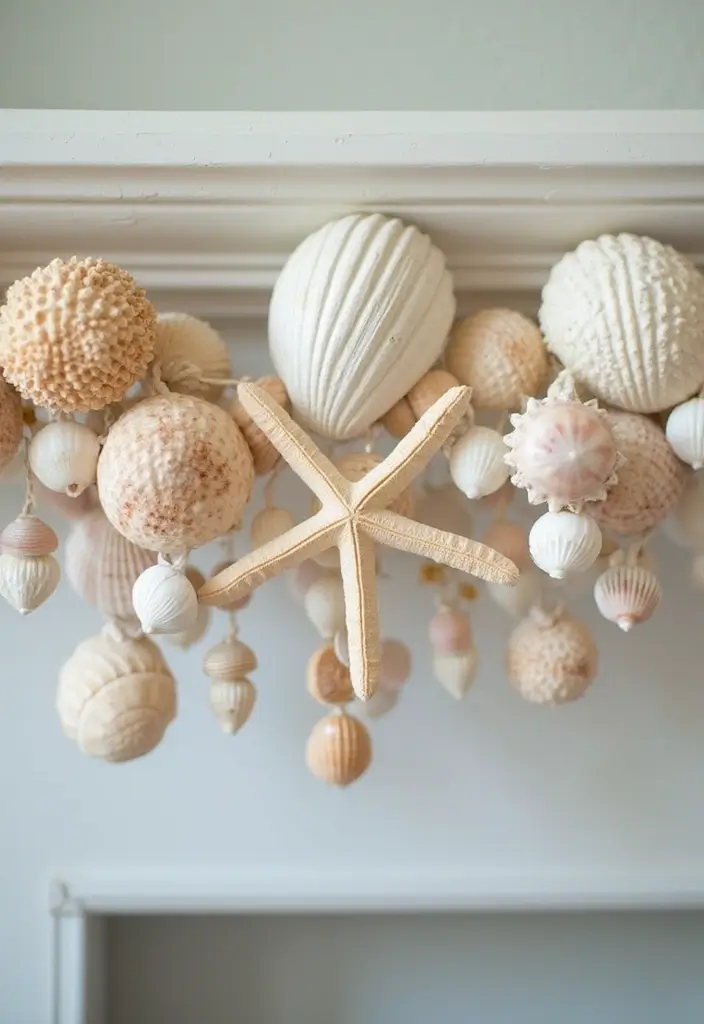 28 DIY Ocean Decor Ideas for a Coastal Vibe - 8. Seashell Garland