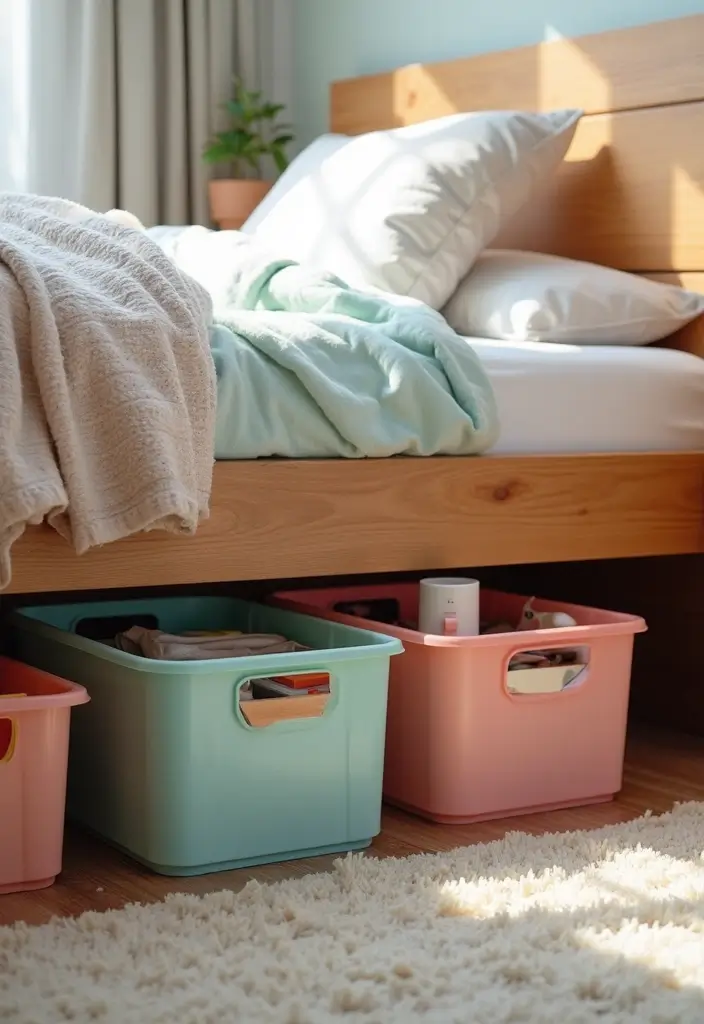 28 DIY Under Bed Storage Ideas That Save Space - 10. Stackable Storage Containers