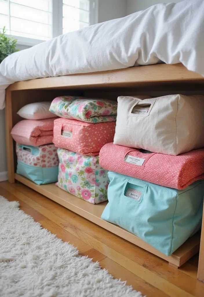 28 DIY Under Bed Storage Ideas That Save Space - 5. Fabric Storage Bags