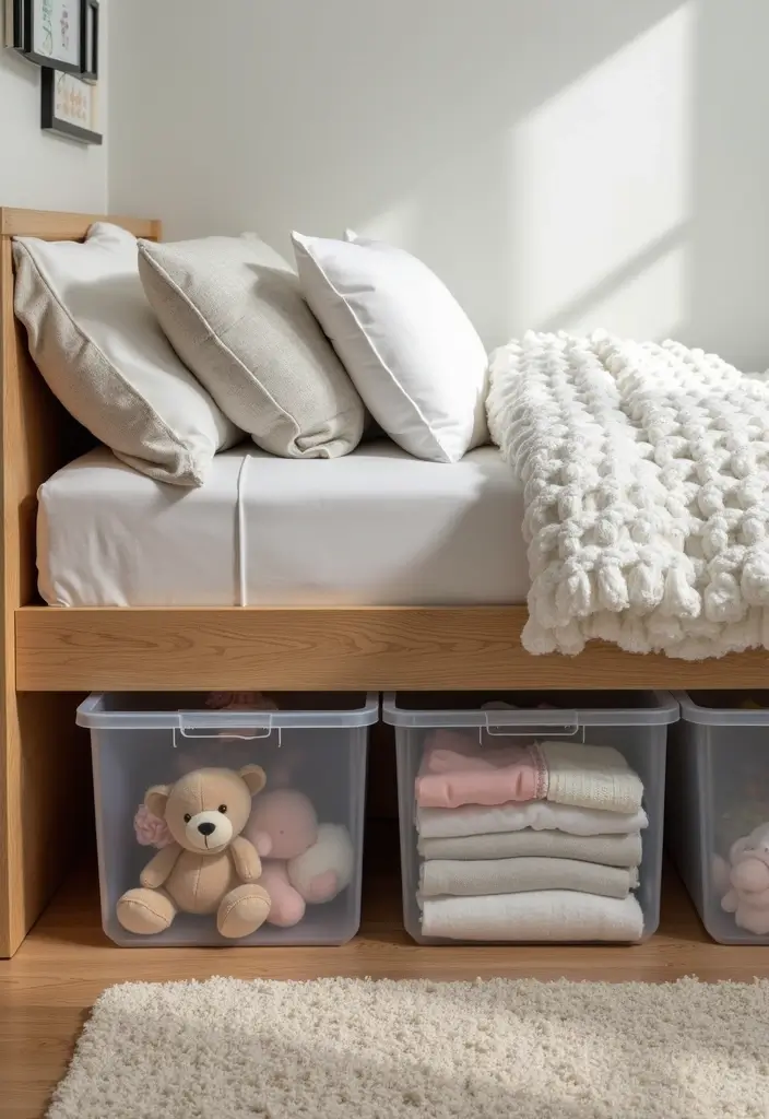 28 DIY Under Bed Storage Ideas That Save Space - 7. Clear Plastic Storage Boxes