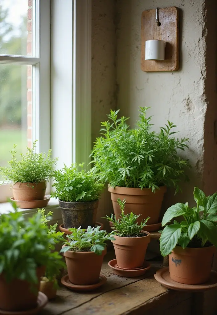 28 Farmhouse Decor DIY Ideas That Feel Rustic & Cozy - 11. Potted Herb Garden