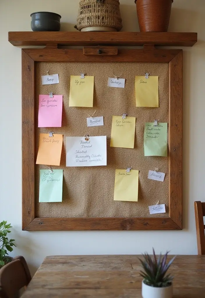 28 Farmhouse Decor DIY Ideas That Feel Rustic & Cozy - 16. Rustic Bulletin Board