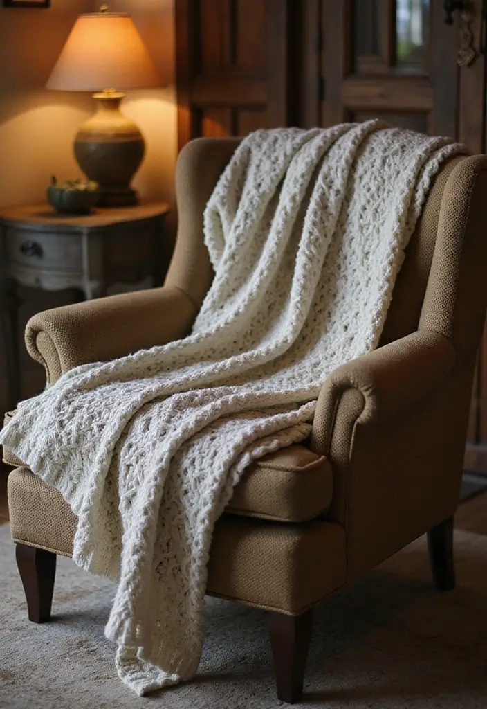 28 Farmhouse Decor DIY Ideas That Feel Rustic & Cozy - 2. Cozy Knit Throw Blankets
