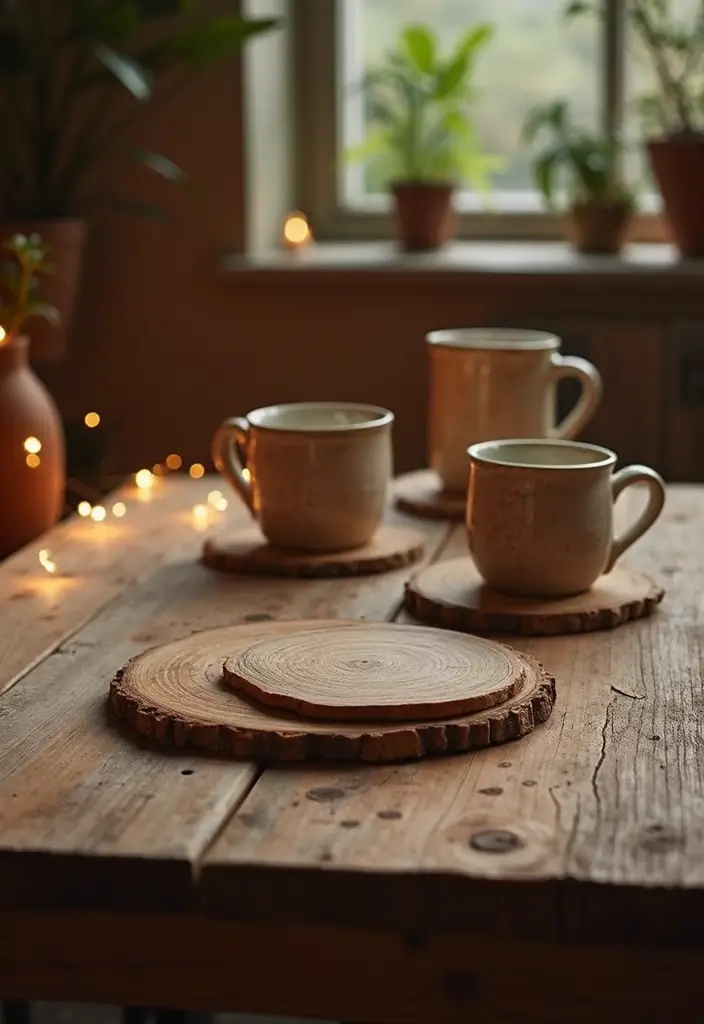 28 Farmhouse Decor DIY Ideas That Feel Rustic & Cozy - 22. Handmade Coasters