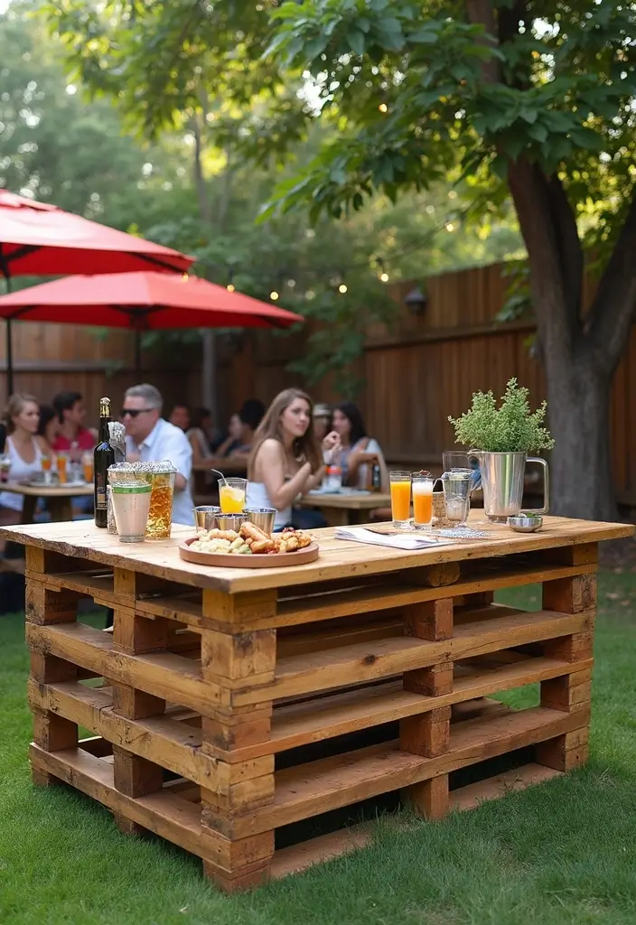 28 Outdoor Furniture DIY Projects for a Stylish Backyard 21 28 Outdoor Furniture DIY Projects for a Stylish Backyard - 21. DIY Outdoor Bar from Pallets