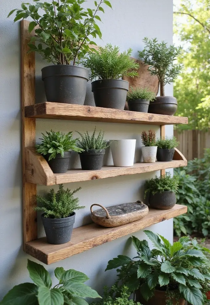 28 Outdoor Furniture DIY Projects for a Stylish Backyard 23 28 Outdoor Furniture DIY Projects for a Stylish Backyard - 23. Stylish Floating Shelves for Decor