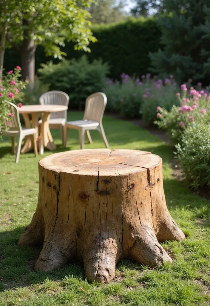 28 Outdoor Furniture DIY Projects for a Stylish Backyard 25 28 Outdoor Furniture DIY Projects for a Stylish Backyard - 25. Upcycled Wood Stump Table