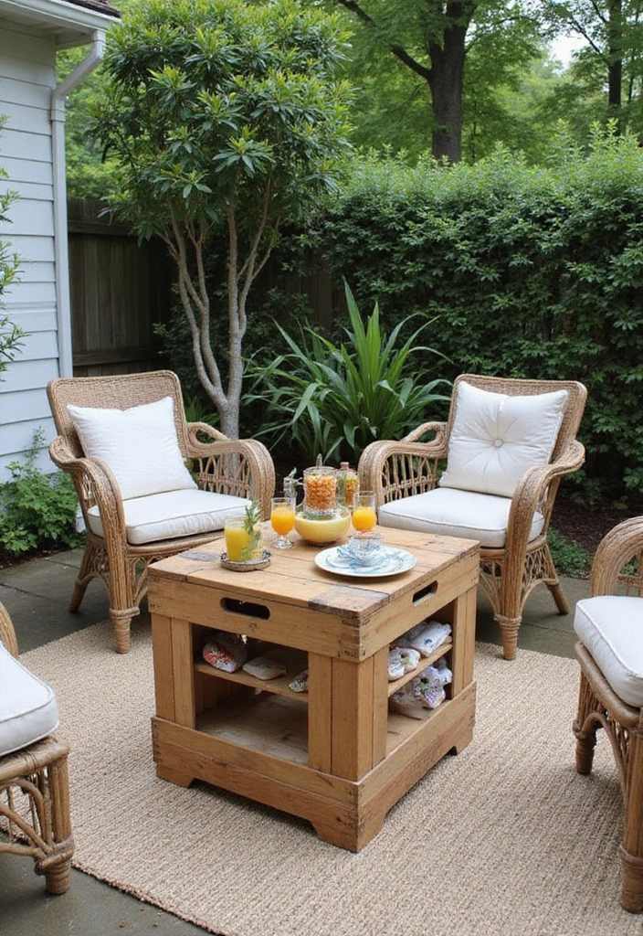 28 Outdoor Furniture DIY Projects for a Stylish Backyard 5 28 Outdoor Furniture DIY Projects for a Stylish Backyard - 5. Creative Crate Table